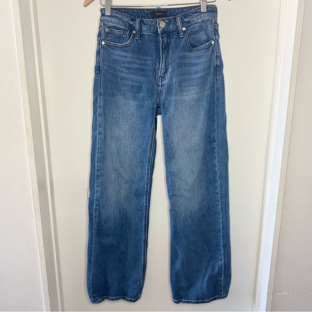 Quince Women's Wide-Leg Blue Jeans
